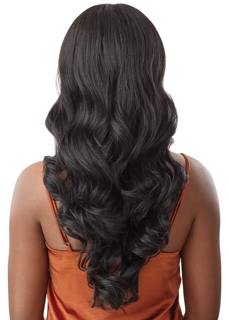 Outre - 5x5 Lace Closure Wig - Human Hair Blend - Body Curl 24" (DARK BROWN 2) - Image 4