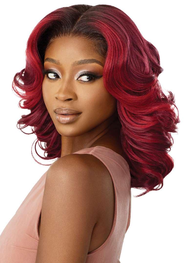 Outre - 5X5 Lace Closure Wig - Human Hair Blend - Body Wave 16" (DARK BROWN 2) - Image 5
