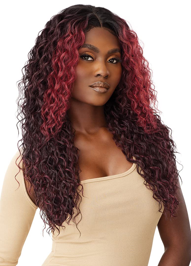 Outre - 5X5 Lace Closure Wig - Human Hair Blend - Malaysian Deep 26" (DR GINGER BROWN) - Image 5