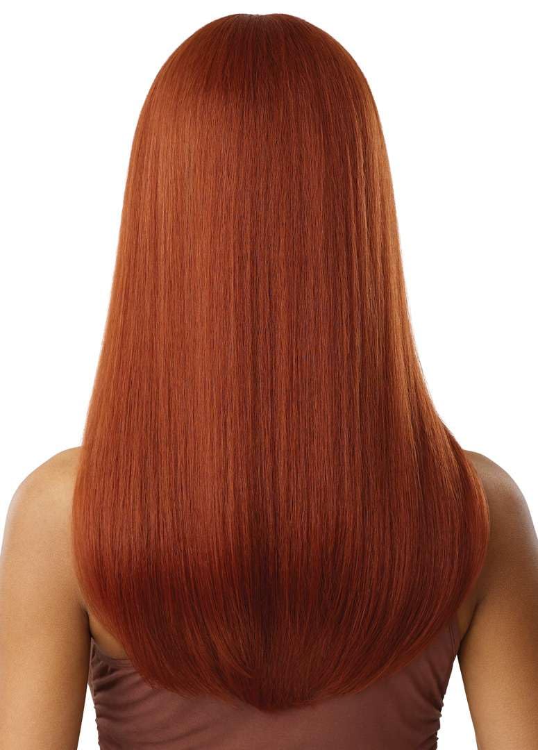 Outre - 5X5 Lace Closure Wig - Human Hair Blend - Natural Yaki 22" (DARK BROWN 2) - Image 6