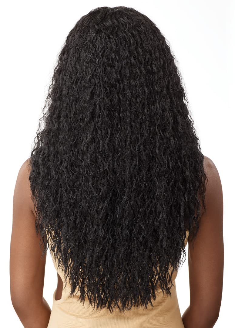 Outre - 5x5 Lace Closure Wig - Human Hair Blend - Peruvian Water Wave 24" (DARK BROWN 2) - Image 4