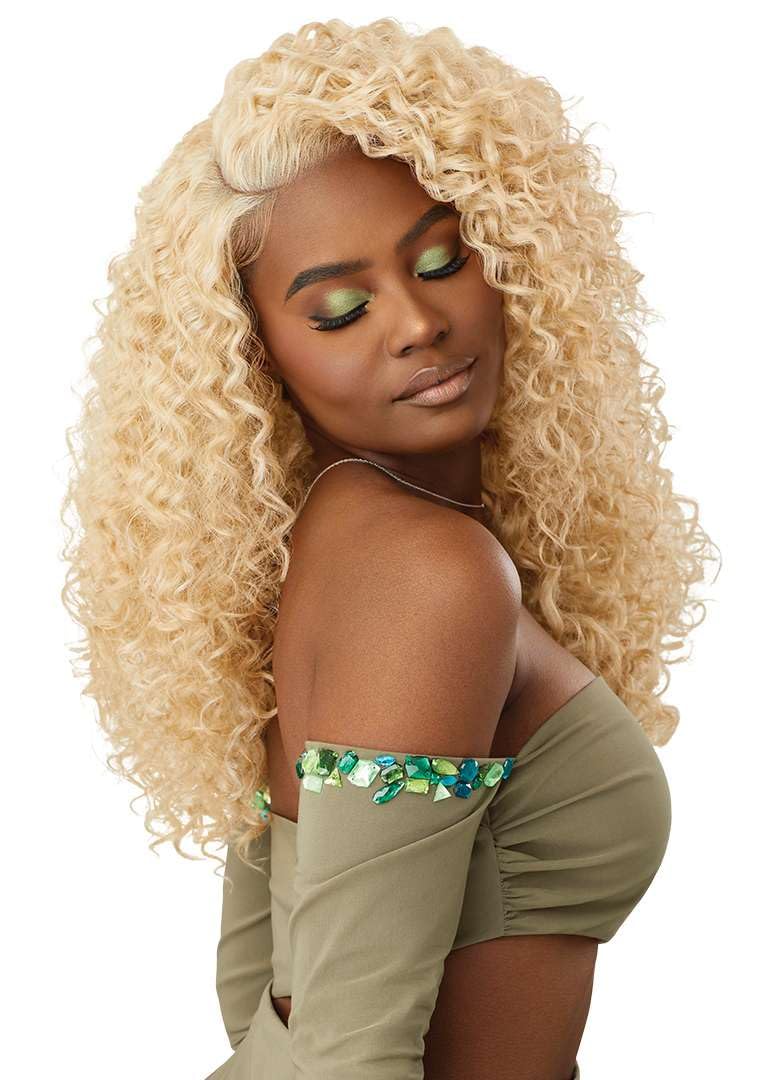 Outre 6X5 Pre-Cut Lace Closure Wig - Human Hair Blend - Dominican Curly 22" (ASH BROWN MELT) - Image 4