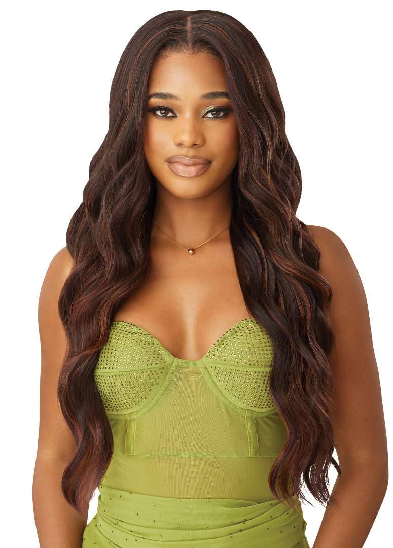 Outre 6X5 Pre-Cut Lace Closure Wig - Human Hair Blend - Loose Body 26" (BLACK BERRY) - Image 3