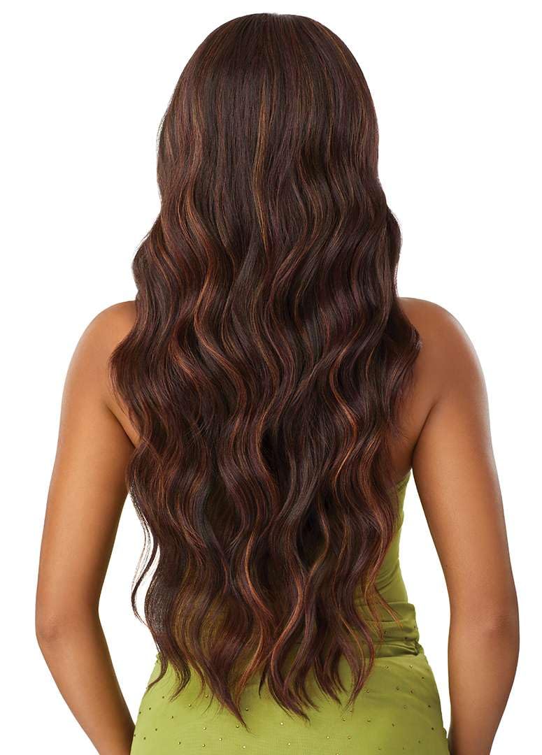 Outre 6X5 Pre-Cut Lace Closure Wig - Human Hair Blend - Loose Body 26" (BLACK BERRY) - Image 8