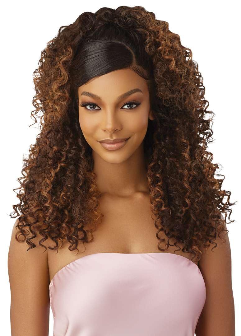 Outre Airtied 100% Fully Hand-Tied Wig - Human Hair Blend - Dominican Curly 22" (2) - Image 3