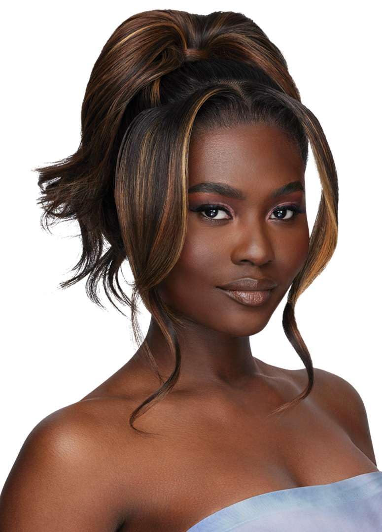 Outre Airtied 100% Fully Hand-Tied Wig - Human Hair Blend - Loose Body Wave 18" (DARK BROWN 2) - Image 4