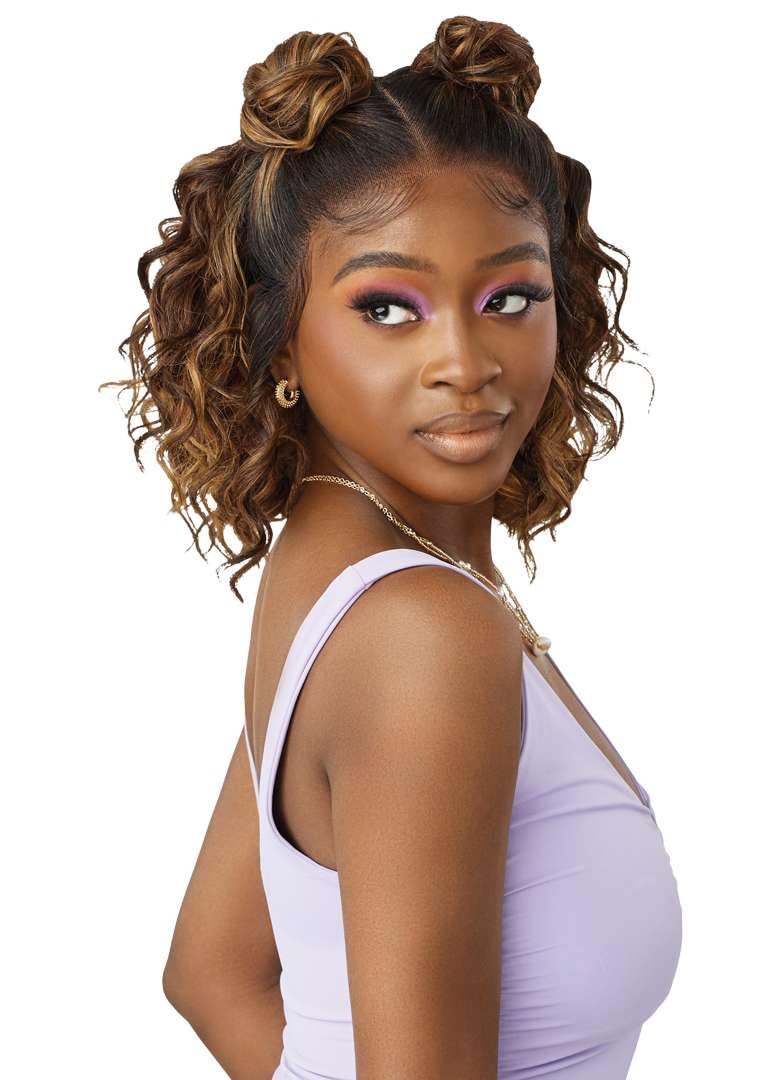 Outre Airtied 100% Fully Hand-Tied Wig - Human Hair Blend - Loose Deep 12" (CHOCOLATE SWIRL) - Image 3