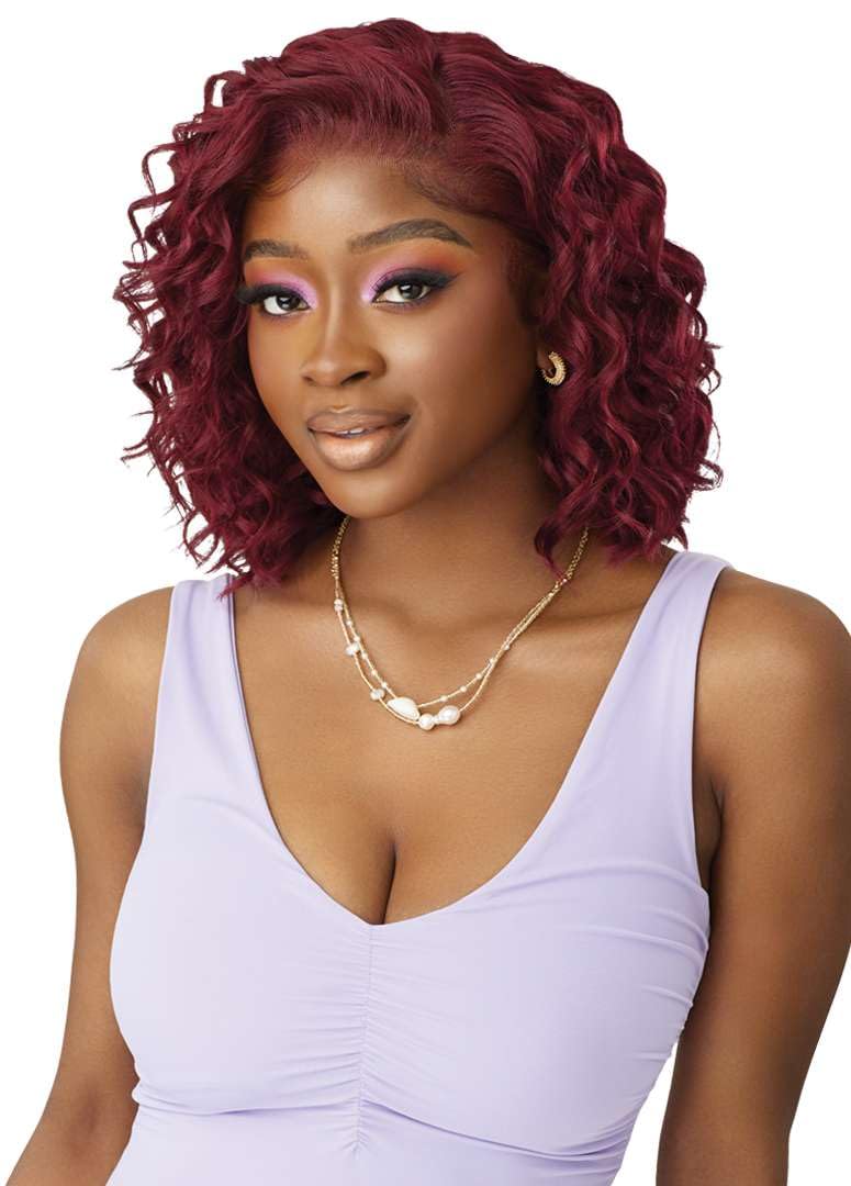 Outre Airtied 100% Fully Hand-Tied Wig - Human Hair Blend - Loose Deep 12" (CHOCOLATE SWIRL) - Image 4