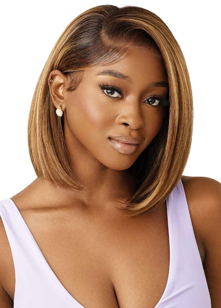 Outre Airtied 100% Fully Hand-Tied Wig - Human Hair Blend - Natural Yaki 12" (CHOCOLATE SWIRL) - Image 5