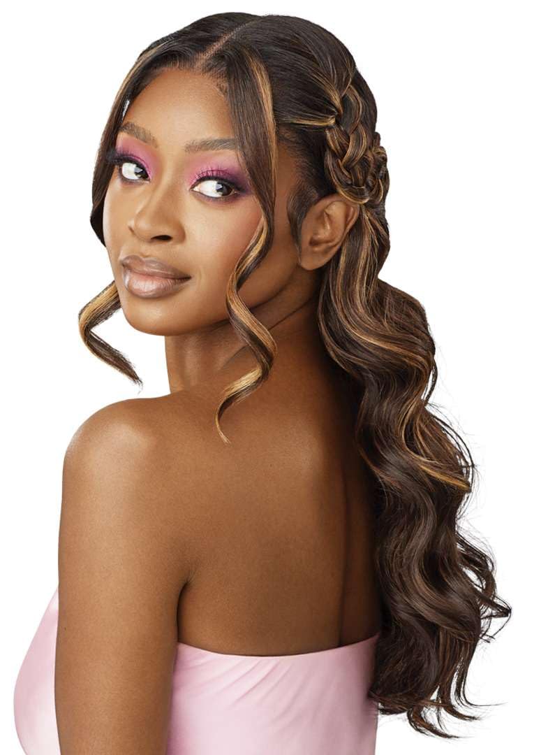 Outre Airtied 100% Fully Hand-Tied Wig - Human Hair Blend - Natural Body Wave 22" (DARK BROWN 2) - Image 4