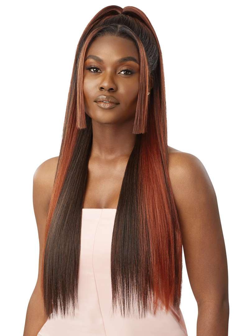 Outre Airtied 100% Fully Hand-Tied Wig - Human Hair Blend - Sleek Yaki 28" (2) - Image 4