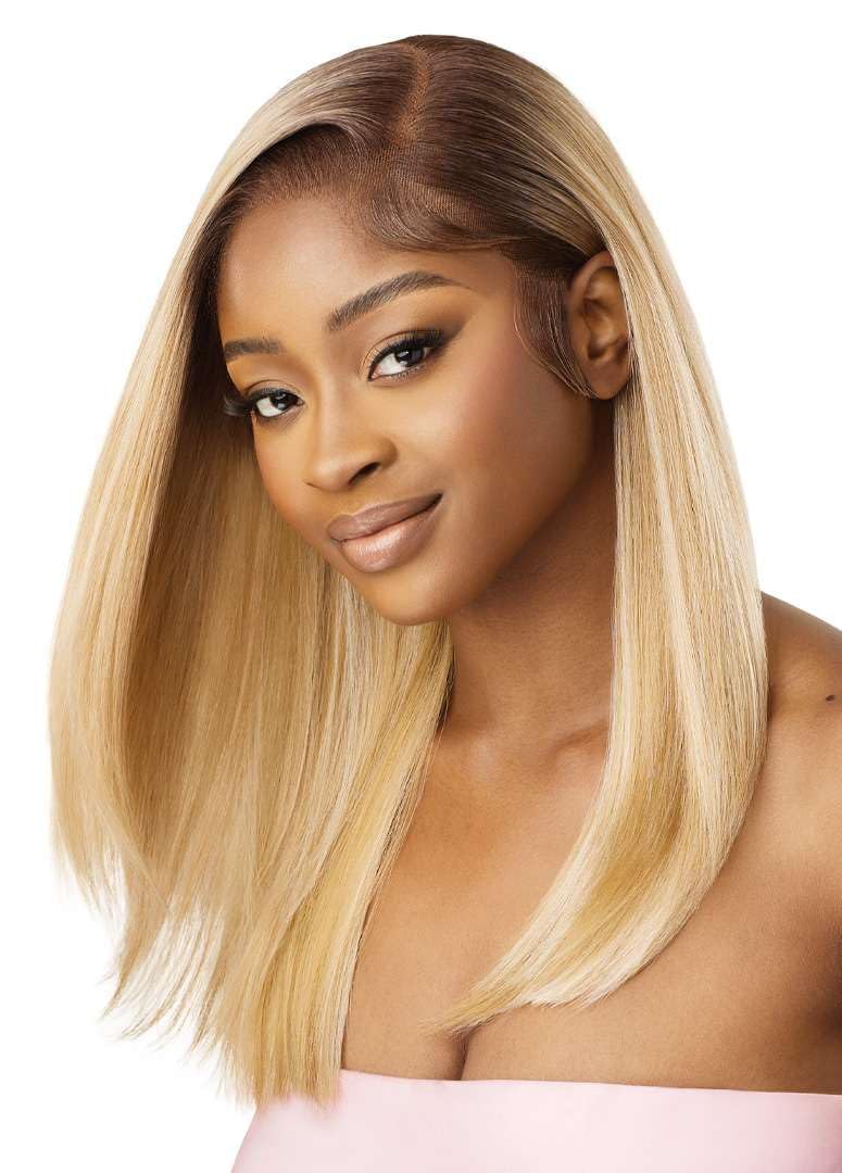 Outre Airtied 100% Fully Hand-Tied Wig - Human Hair Blend - Sleek Yaki 20" (DARK BROWN 2) - Image 4