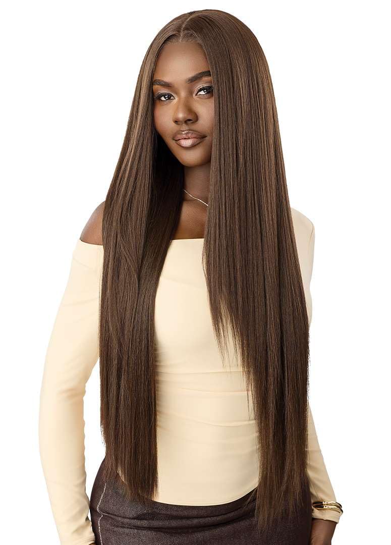 Outre Lace Front Wig - Perfect Hair Line 13X6 - NUEBLEND - Human Hair Blend - Straight 34" (AUBURN) - Image 3