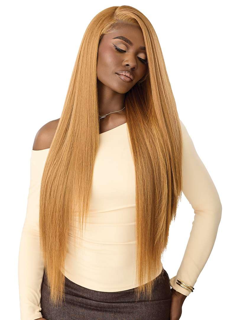 Outre Lace Front Wig - Perfect Hair Line 13X6 - NUEBLEND - Human Hair Blend - Straight 34" (AUBURN) - Image 4