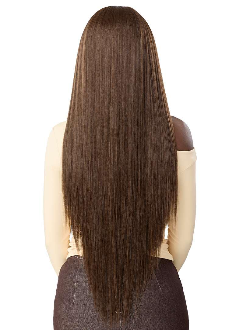 Outre Lace Front Wig - Perfect Hair Line 13X6 - NUEBLEND - Human Hair Blend - Straight 34" (AUBURN) - Image 7