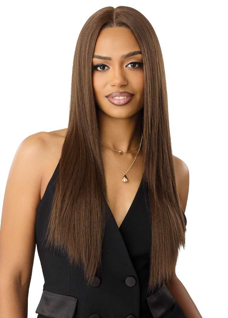 Outre Lace Front Wig - Perfect Hair Line 13X6 - NUEBLEND - Human Hair Blend - Straight 26" (AUBURN) - Image 3