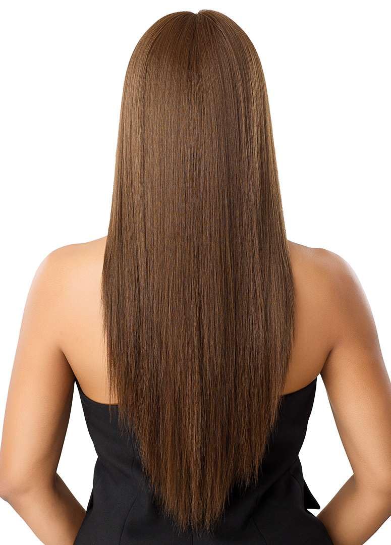 Outre Lace Front Wig - Perfect Hair Line 13X6 - NUEBLEND - Human Hair Blend - Straight 26" (AUBURN) - Image 7