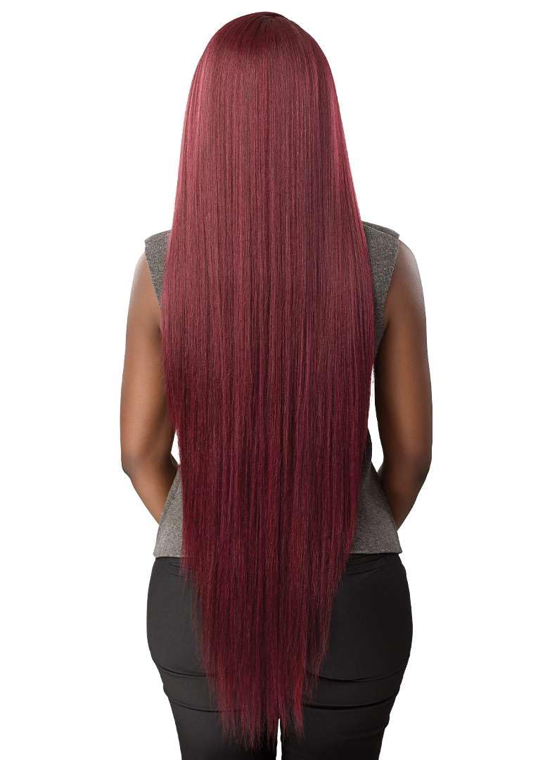 Outre Lace Front Wig - Perfect Hair Line 13X6 - NUEBLEND - Human Hair Blend - Straight 40" (AUBURN) - Image 7