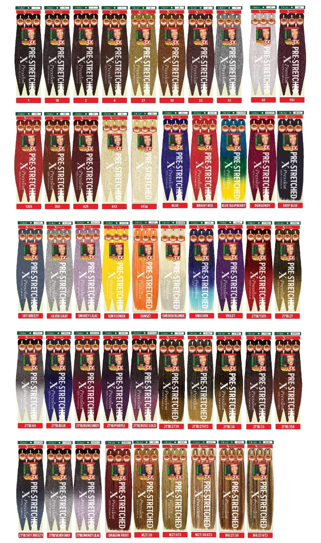 Outre X-Pression Pre-Stretched 6X ULTRA BRAID 52 (1 Jet Black) - Image 3